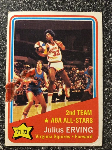 1972 Topps #255 Julius Erving AS | Authentic, Poor, Filler Grade | ARN127389JUBX