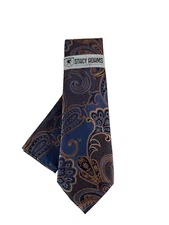 Stacy Adams Men's Tie & Hanky Gold Fushia Cobalt Blue Navy Blue 3.25" Wide