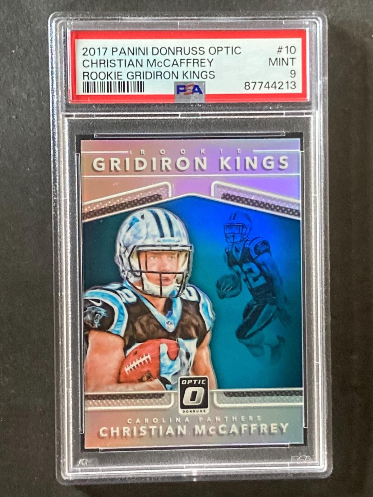 2017 Donruss Optic Christian McCaffrey Gridiron Kings RC PSA 9
