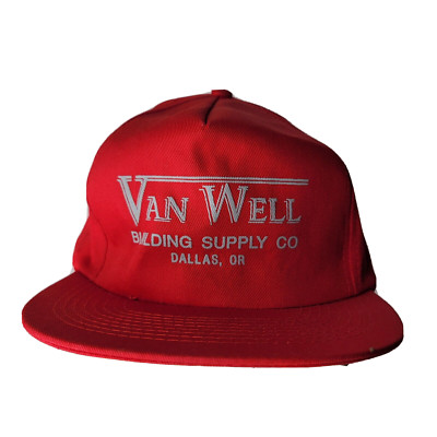 Van Well Building Supply Dallas Oregon Snap Back Baseball Cap Hat Red