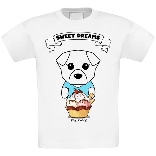 Boys Kids Cute T-Shirts 3 - 14 years Old Mi Dog Sweet Dreams, Regular Fit White - 第 2/4 張圖片