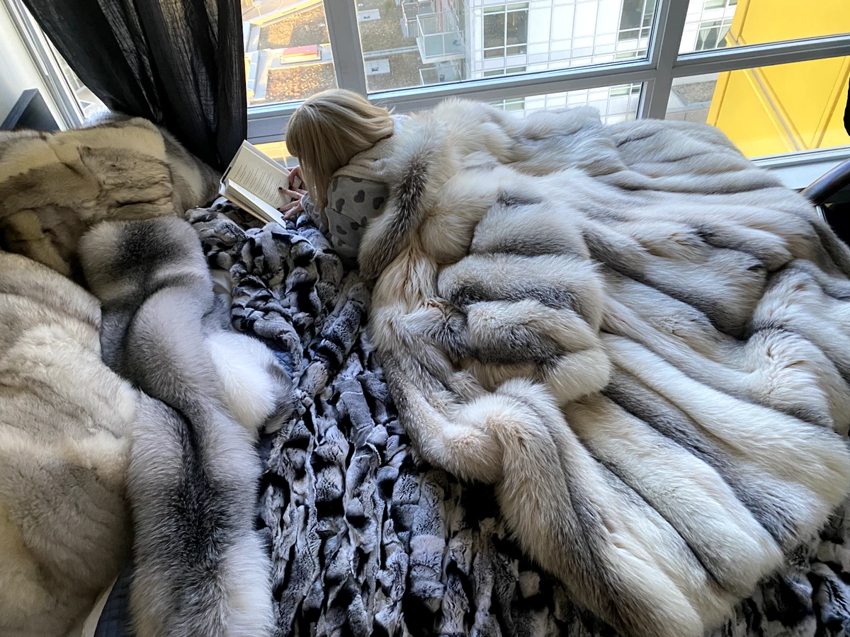 Rabbit Fur Blanket | REAL FUR BLANKET | Warm and Sustainable Material