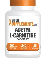 BulkSupplements Acetyl L-Carnitine HCI Capsules - 1.5g - 240 Capsules