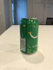 Empty unopened lime bubly can