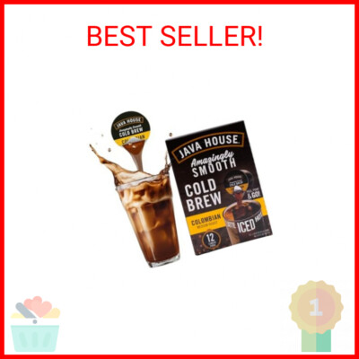 JAVA HOUSE Medium Roast Colombian Cold Brew Pods, (12