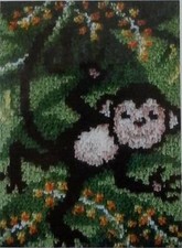 WonderArt Latch Hook Kit Swingin Monkey 15 x 20 Caron