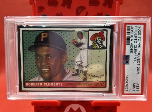 Topps Project 2020 ROBERTO CLEMENTE Card #387 by Joshua Vides PSA 9