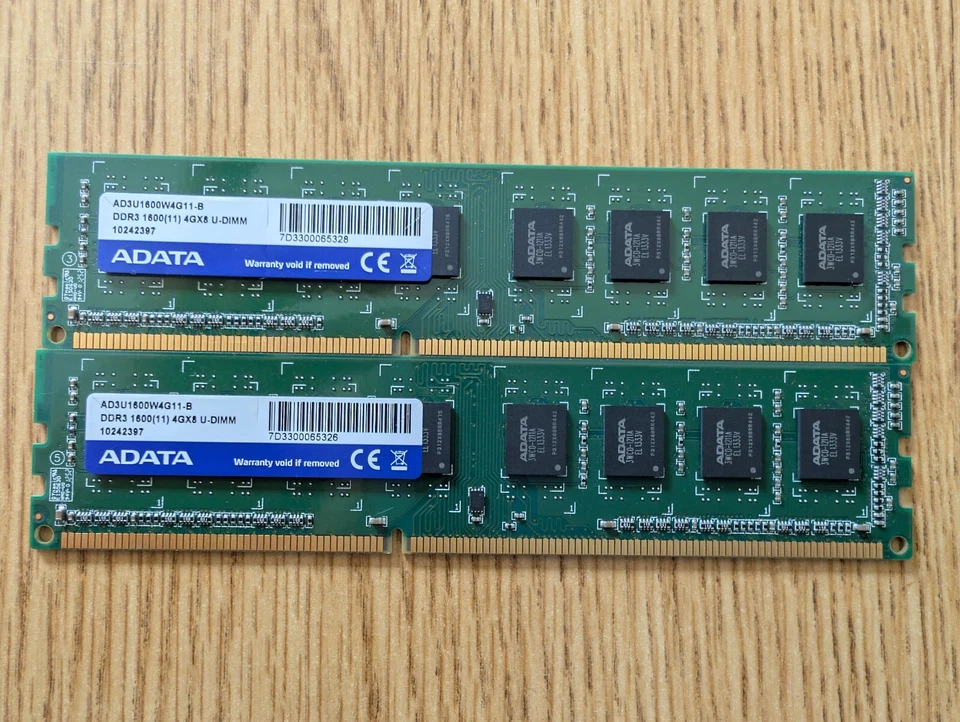 ADATA 4GX8 DDR3 RAM 1600 MHz PC3-12800 DIMM 240 Pin AD3U1600W4G11-B - Image 2 of 4