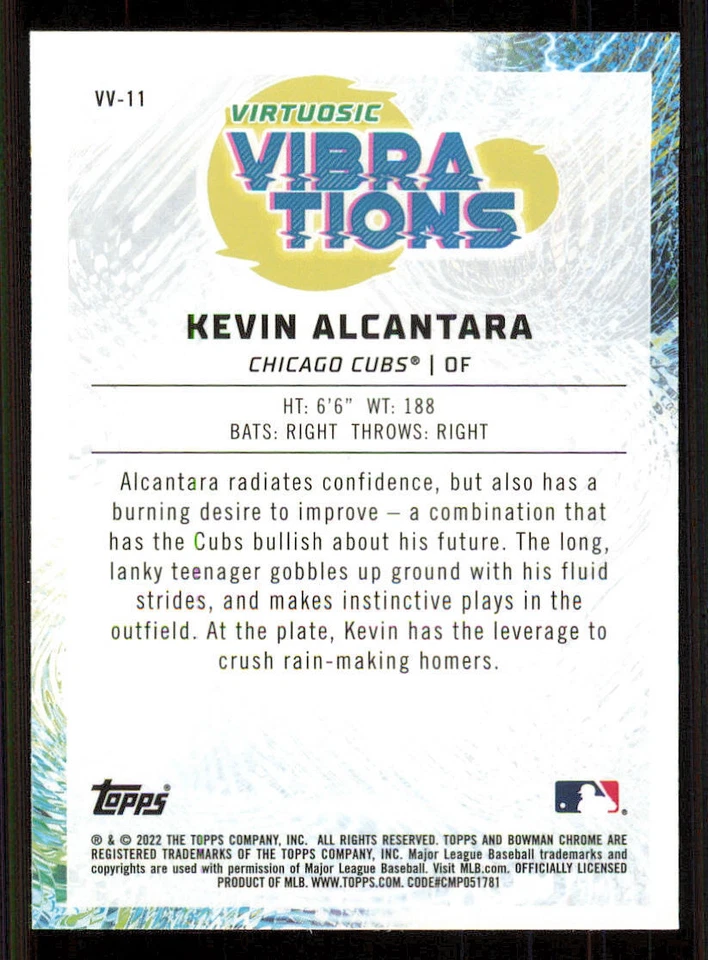 2022 Bowman Chrome Virtuosic Vibrations #VV11 Kevin Alcantara - Image 2 of 2