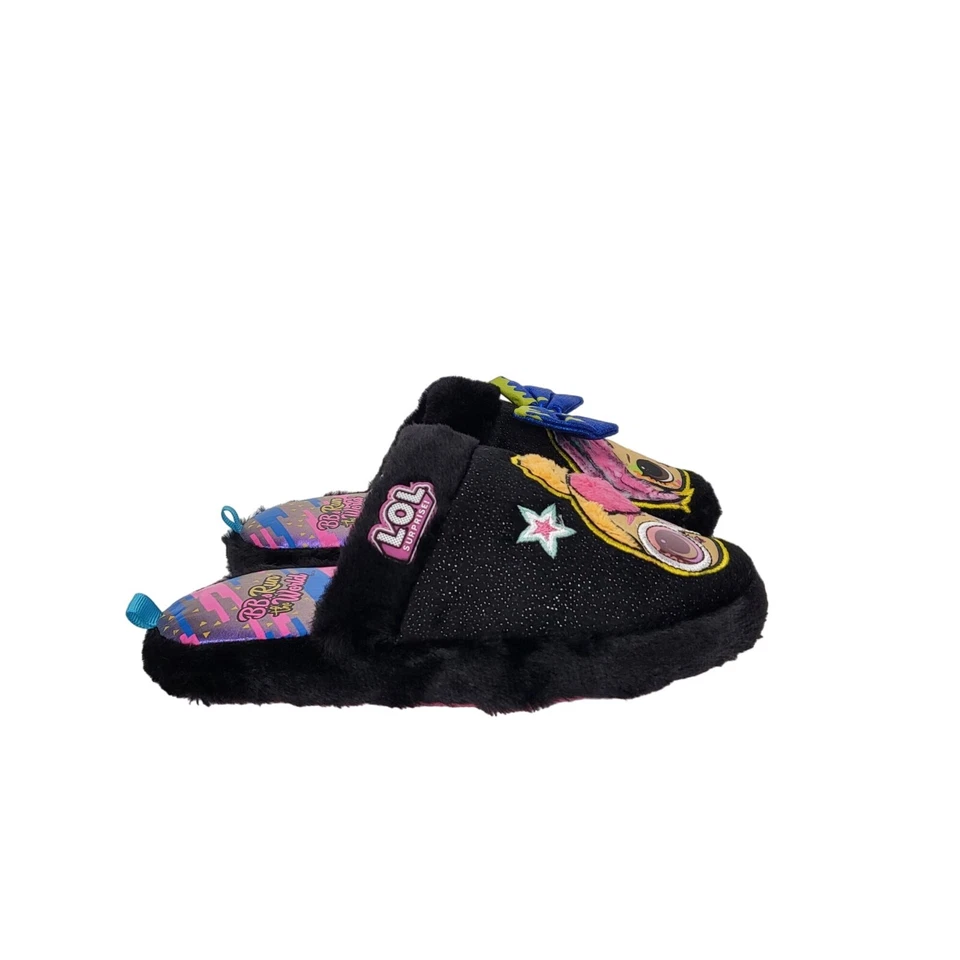 Zapatillas sin cordones negras LOL Sorpresa para niñas diseño de personajes bordados talla 13/1 Foto 3 de 4