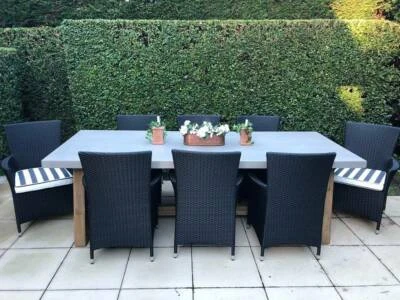 Outdoor Dining Setting Veltis With 8 Wicker Chairs