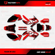 Black & Red Shift Racing Graphics kit fits Honda Crf450 05-08 Crf 450 Decals