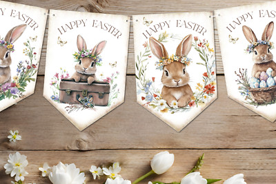 Rustikale Landhausstil Wildblumen Ostern Wimpel Frohe Ostern Dekoration