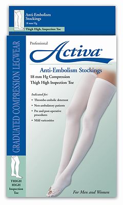 Activa 18 mmHg Compression Anti Embolism Thigh Stockings Supports Therapy