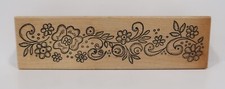 1998 Me  Carrie Lou Rubber Stamp, Floral Border, Flowers
