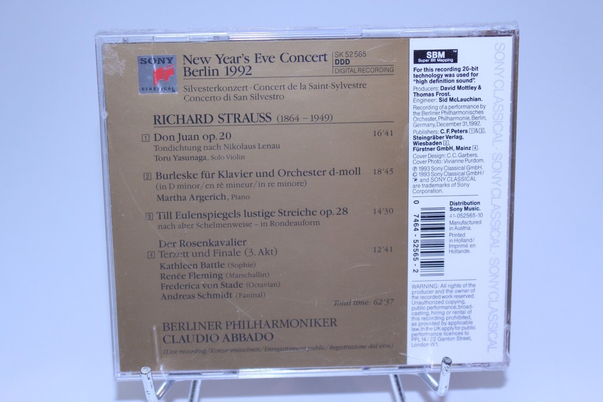Berliner Philharmoniker New Year's Eve Concert 1992 Oop CD