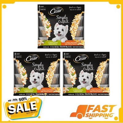 Cesar Simply Crafted Wet Dog Food Variety Pack, 1.3 oz Tubs (24 Pack)