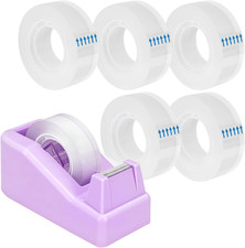 Lightweight Desktop Tape Dispenser, Tape Holder with 6 Rolls Transparent Tape, S