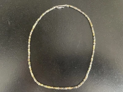 Rohdiamanten Collier Kette Facettierte Würfel Grün Grau ca 32 Karat - Bild 1 von 4