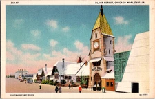 Vintage Postcard Chicago Illinois Black Forest Village Worlds Fair