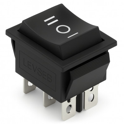 Wippenschalter Ein-Aus-Ein, 2 polig (6pin) Wechselschalter 16A 250~