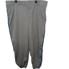 Champro Mens Baseball Pants Grey Blue Side Stripe Adult 3X Big and Tall NWOT
