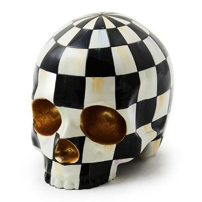 Brand New Mackenzie Childs Courtly Check Skull