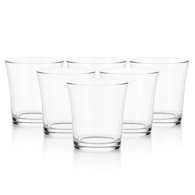 Clear Glass Tumblers Set of 6 Small 160ml Beverage Glasses 8cm Juice Water - Image 1 of 3