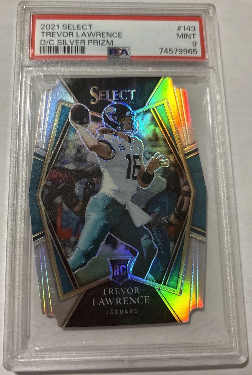 2021 Panini Select -Premier Level Trevor Lawrence #143 Silver Prizm Die-Cut (RC)