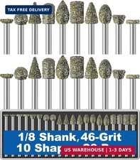 20Pcs 46-Grit Diamond Grinder Bit 1/8" Shank Compatible with Dremel Rotary Tool