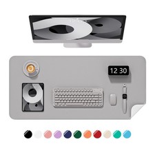 Desk Pad, 30" x 14" PU Leather Non-Slip Desk Mat Large Mouse Pad for Desktop,...