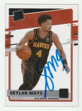 Skylar Mays Signed 2020-21 Panini Clearly Donruss Card #53 RC Auto Hawks COA