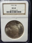 1923 Peace Silver Dollar NGC MS64 Certified Better Grade Peace Dollar