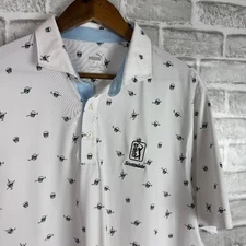 PUMA x TPC Scottsdale Primary White Skull AOP Performance Golf Polo Mens LARGE
