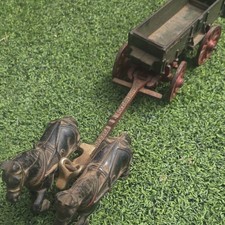 Arcade Mfg. Co. Cast Iron McCormick Deering Horse Drawn Wagon Farm Vehicle Toy