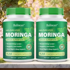 Moringa Powder 800mg Support Immune Boost Energy Natural Metabolism 240 Capsules
