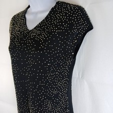 Banana Republic 80 Silk Blend Studded Blouse Size M Black Glam Luxe Minimalist