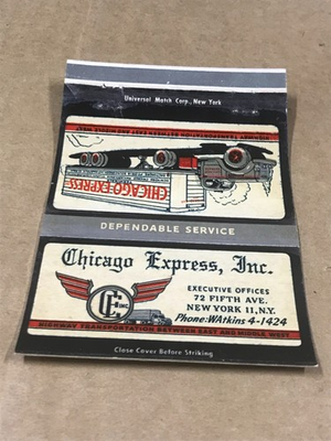 #ad Vintage Chicago Express Inc. Matchcover Matchbook $8.46