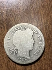 1907-D Barber Liberty Head quarter 90% silver Actual coin Good Coin