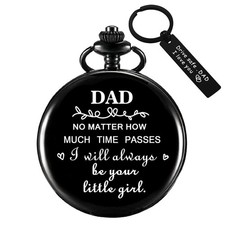 Fathers Day Gift for Dad from Daughter - Pocket Watch  Drive Safely Keychain...