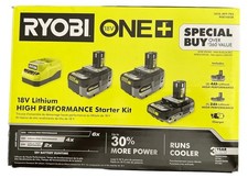 RYOBI ONE PSK108SB 18V Lithium High Performance Starter Kit Batteries Charger