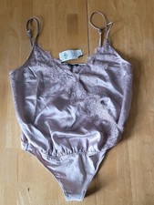 Abercrombie Fitch Lace-Trim Satin Bodysuit