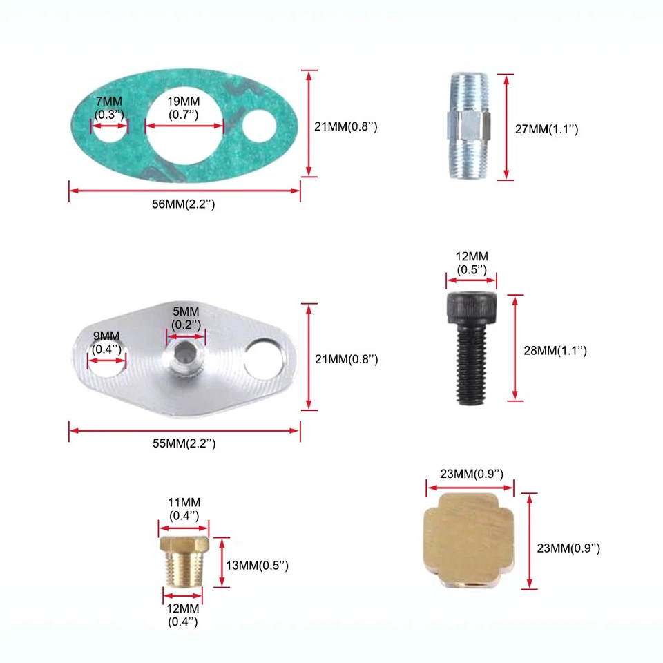 41" TURBO 90 GRAUS ÓLEO DE ALIMENTAÇÃO NPT LINE KIT 1/8 4AN T3 T4 T60 T61 T70 Universal - Imagem 3 de 4