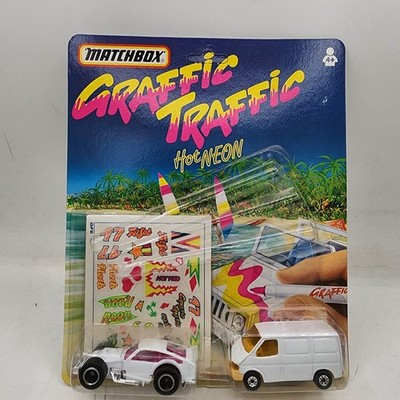 Matchbox Graffic Traffic Hot Neon GF-160 Ford Transit & Modified Racer RARE