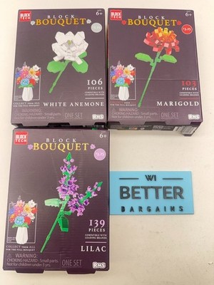 Block Tech - Bouquet - Lot Of 3 - Marigold White Anemone and Lilac