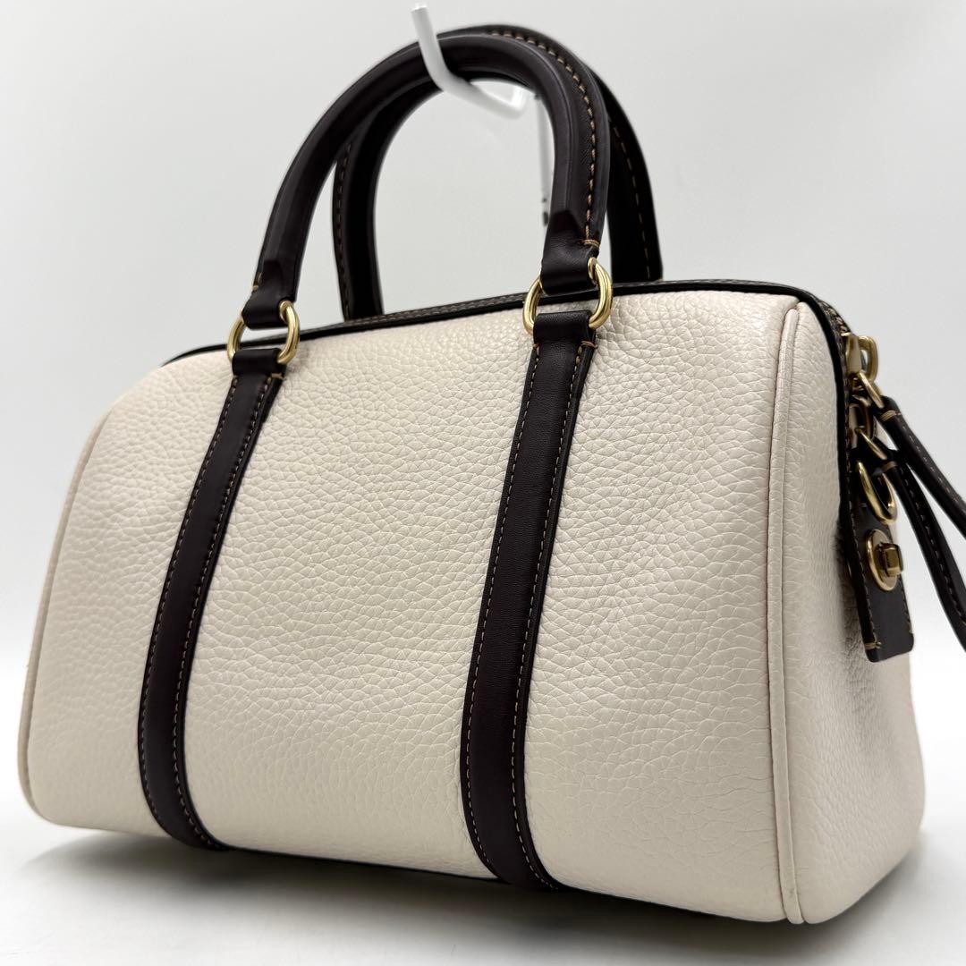 Authentic Used COACH Ruby Mini Boston Bag in Whit… - image 1