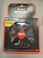 Scotch Double Sided Heavy Duty Mounting Tape, 3 Rolls, 1" x 60"
