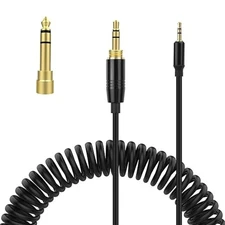 Extendable Coiled 3.5mm to 2.5mm Headsets Cable for QC25 QC35 QC35II Headphones