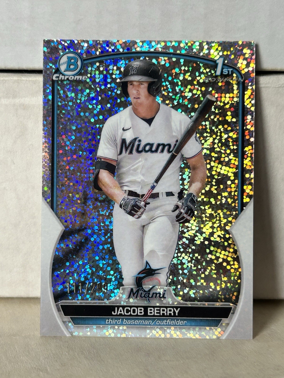2023 Bowman - Chrome Prospects Jacob Berry #BCP-108 Speckle Refractor /299 (RC)