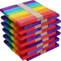Holz-Eisstiele Basteln HolzstäBchen 600 StüCk Bunt Naturholz 11,4 Cm Diy Hand...